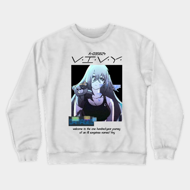 Vivy: Fluorite Eyes Song ''DAMAGED'' V2 Anime Manga Crewneck Sweatshirt by riventis66